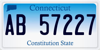 CT license plate AB57227