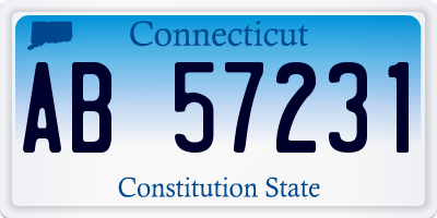 CT license plate AB57231