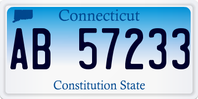 CT license plate AB57233