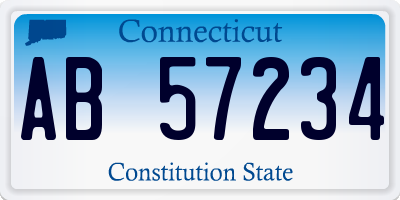 CT license plate AB57234