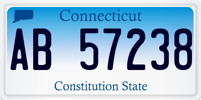 CT license plate AB57238