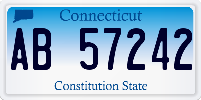 CT license plate AB57242