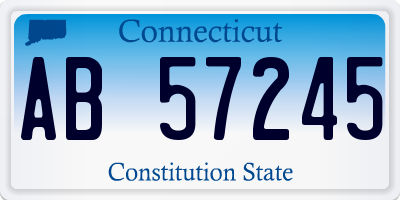 CT license plate AB57245