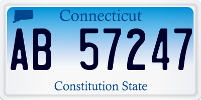 CT license plate AB57247