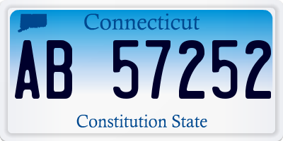 CT license plate AB57252