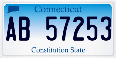 CT license plate AB57253