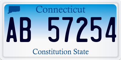 CT license plate AB57254