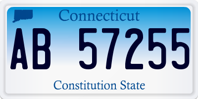 CT license plate AB57255