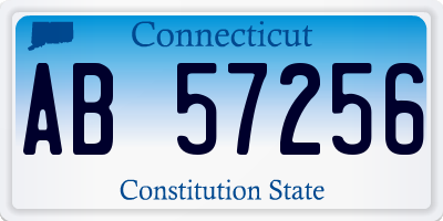 CT license plate AB57256