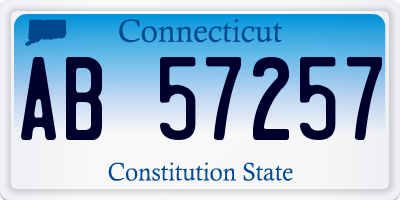 CT license plate AB57257