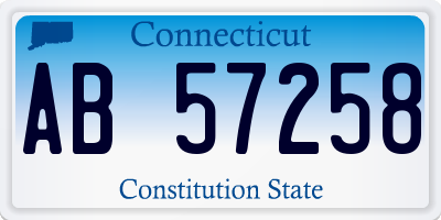 CT license plate AB57258