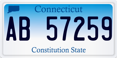 CT license plate AB57259
