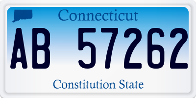 CT license plate AB57262