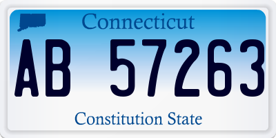 CT license plate AB57263