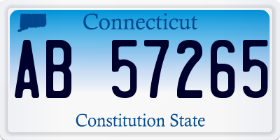 CT license plate AB57265