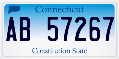 CT license plate AB57267