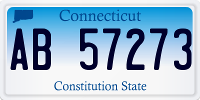 CT license plate AB57273