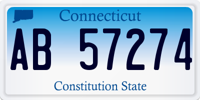 CT license plate AB57274