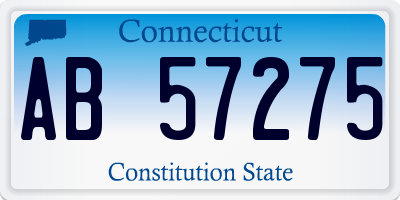 CT license plate AB57275