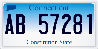 CT license plate AB57281