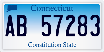 CT license plate AB57283