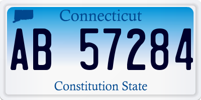 CT license plate AB57284