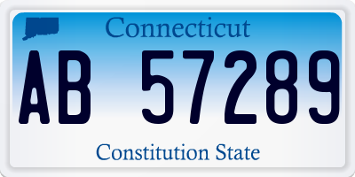 CT license plate AB57289