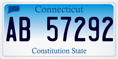 CT license plate AB57292