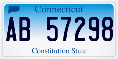 CT license plate AB57298