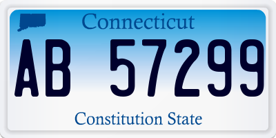 CT license plate AB57299