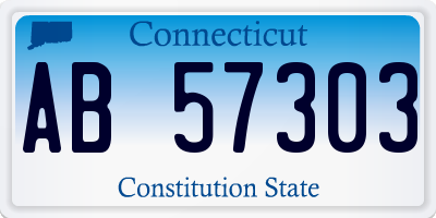 CT license plate AB57303