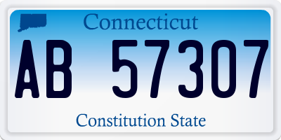 CT license plate AB57307