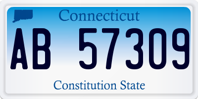 CT license plate AB57309