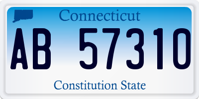 CT license plate AB57310