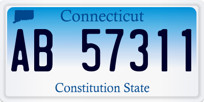 CT license plate AB57311