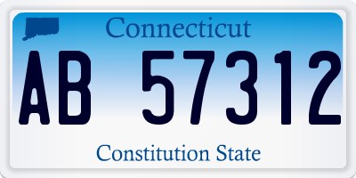 CT license plate AB57312
