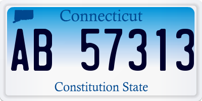 CT license plate AB57313
