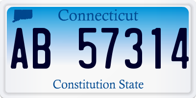 CT license plate AB57314