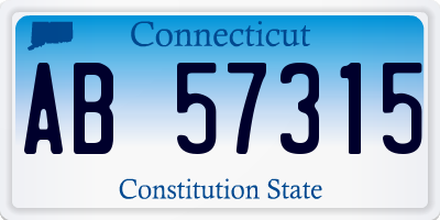 CT license plate AB57315