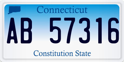 CT license plate AB57316