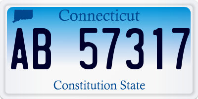 CT license plate AB57317