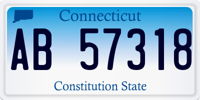 CT license plate AB57318