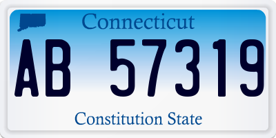 CT license plate AB57319