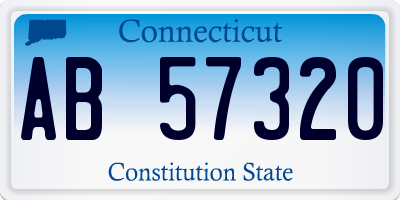 CT license plate AB57320