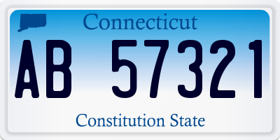 CT license plate AB57321