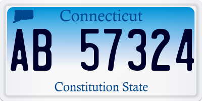 CT license plate AB57324