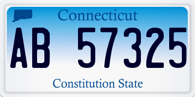 CT license plate AB57325