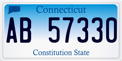 CT license plate AB57330