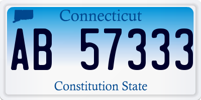 CT license plate AB57333