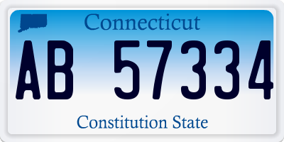 CT license plate AB57334